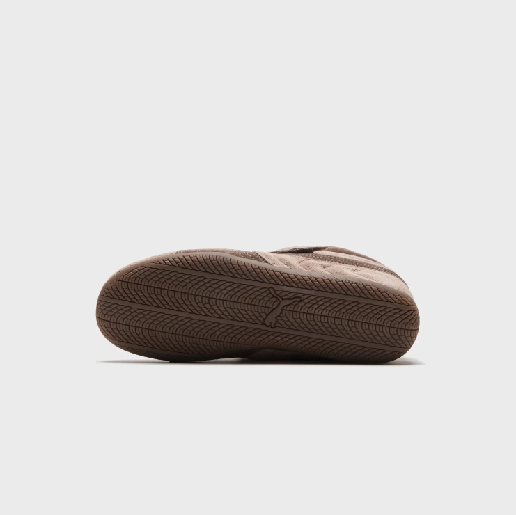 PUMA Taupe & Brown High-Top Sneakers with Instep Strap